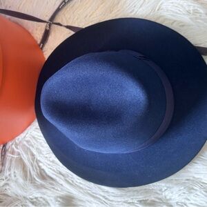 HERMES 
Rabbit Felt Hat 56 Navy blue